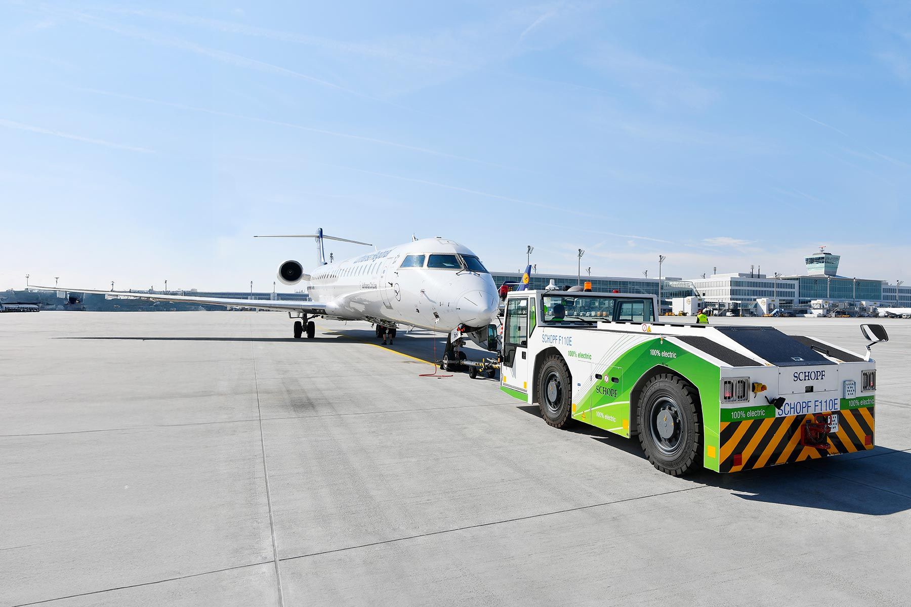 Elektromobilität: Auch auf dem Vorfeld wird CO2 gespart.